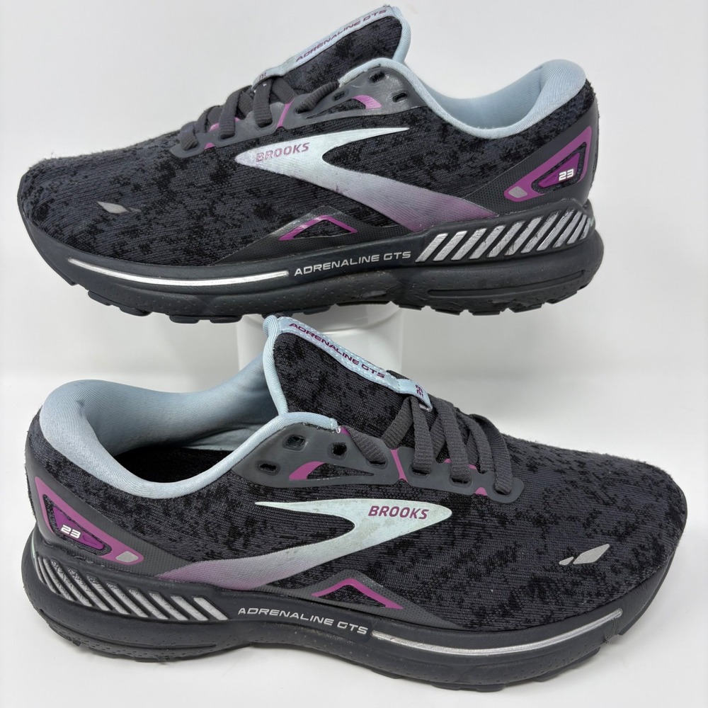 Brooks Adrenaline GTS 23 Womens Size 8.5 Wide Black Running Shoes (1203811D072) - Picture 2 of 8